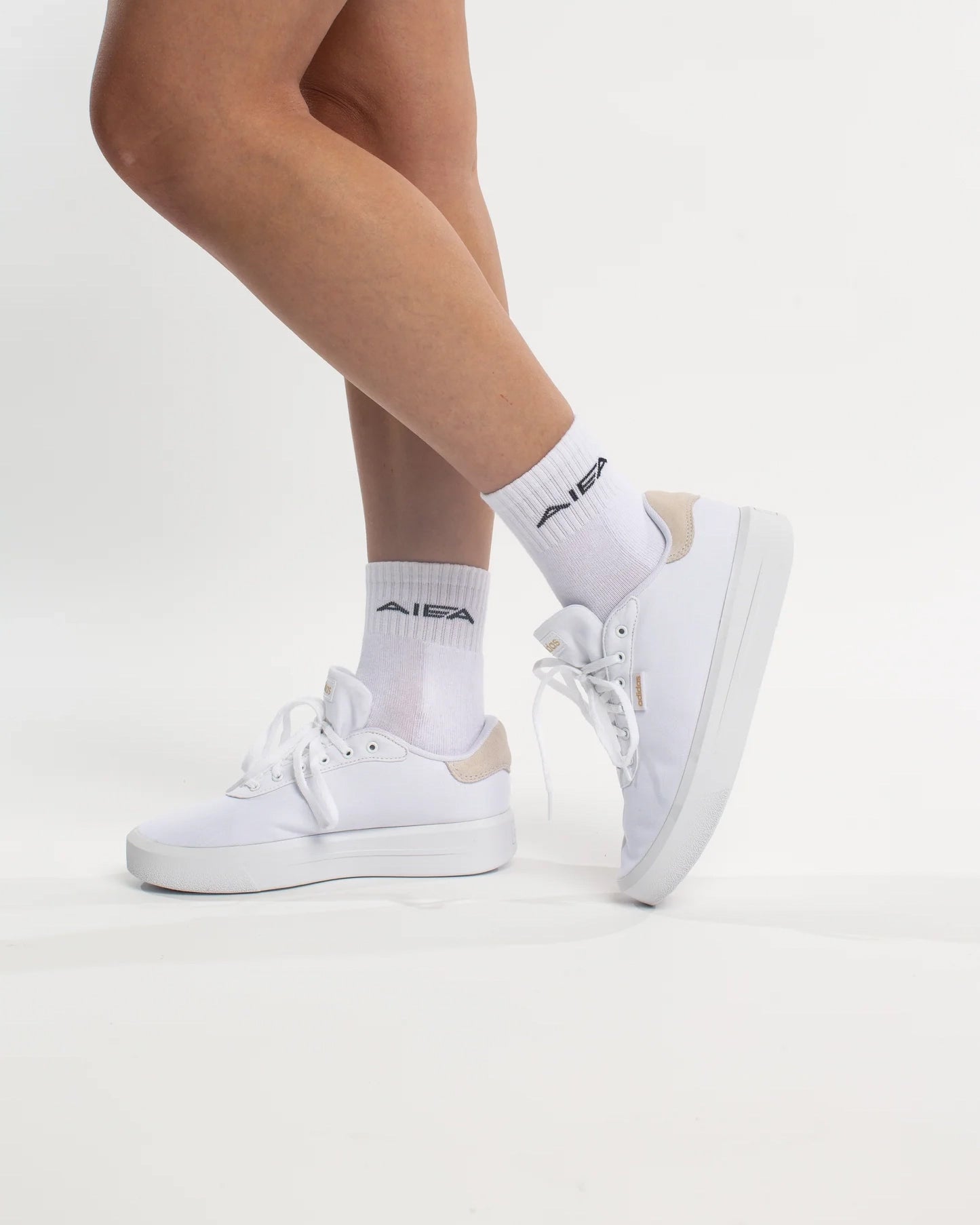 AIEA - White Crew Logo Socks
